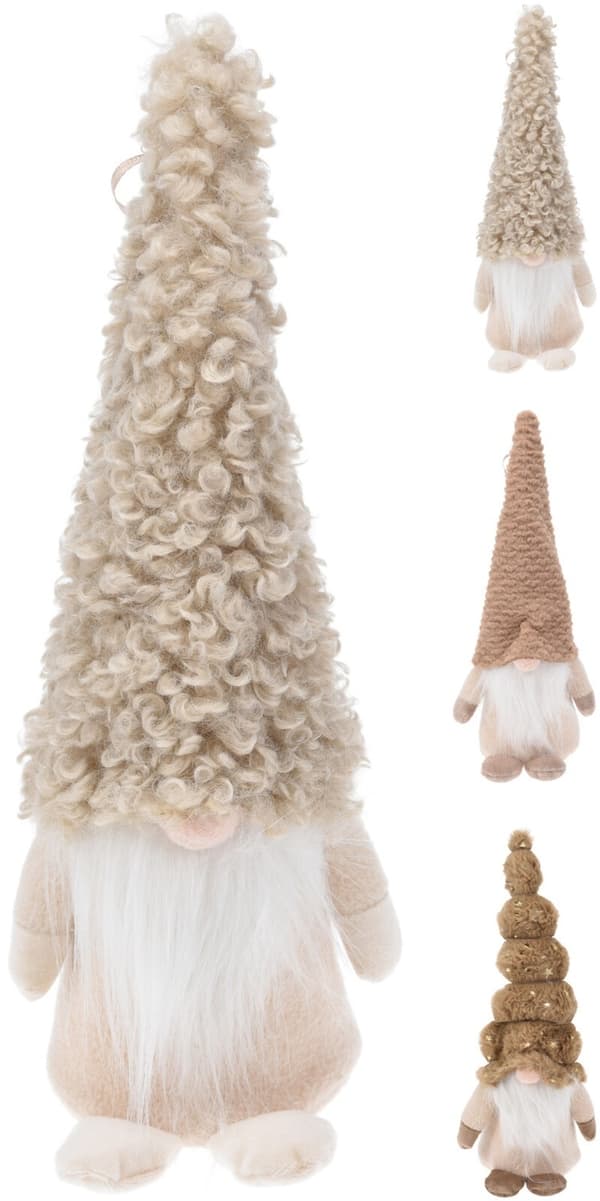 Tomte Beige Stjärnor Textil 32 cm