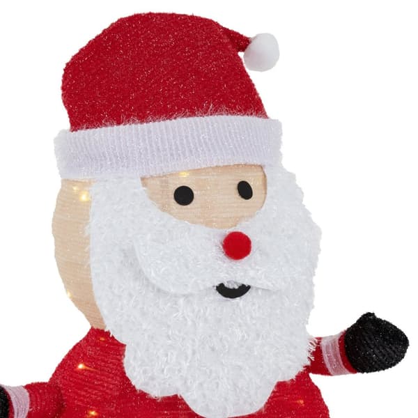 LED-jultomte 68 cm hög med hatt, skägg och handskar Trädgårdsfigur Juldekoration med 30 varmvita lysdioder