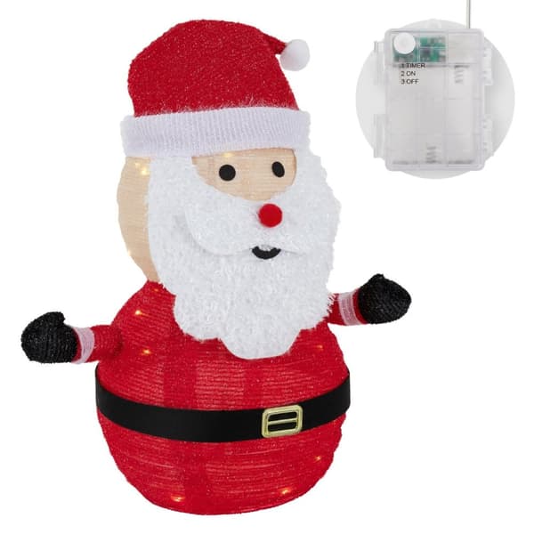 LED-jultomte 68 cm hög med hatt, skägg och handskar Trädgårdsfigur Juldekoration med 30 varmvita lysdioder