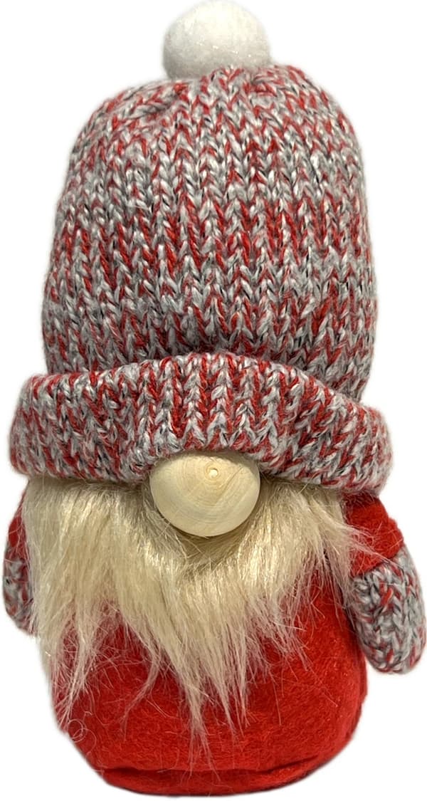 Tomte Luva Röd/Grå melerad 13 cm
