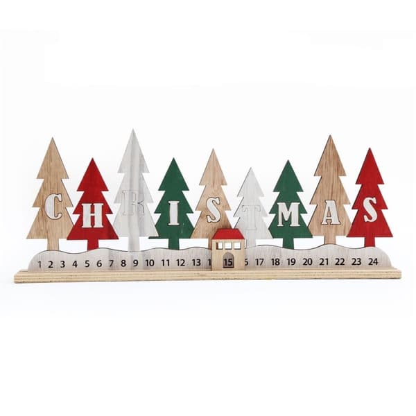 Something Different Wood Tree Christmas Advent Calendar Multicoloured One Size