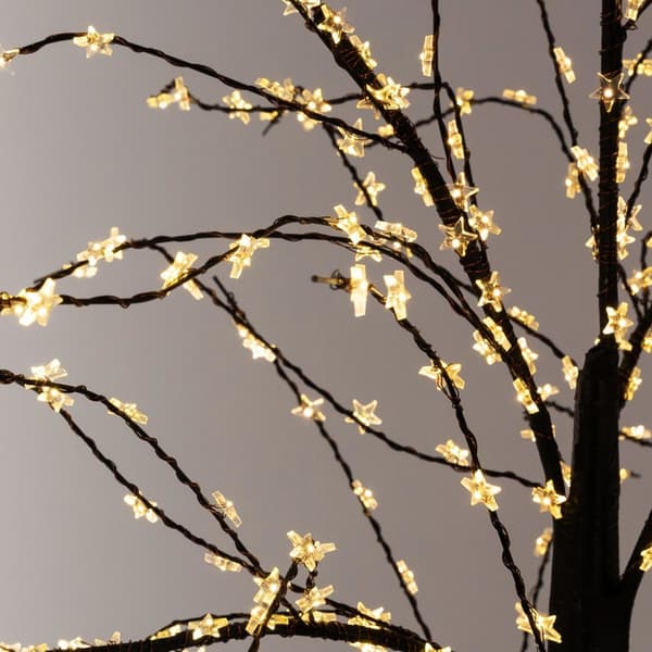 LED-träd 150cm med 600 varmvita LED-lampor Konstgjord julgran med ljusslingor