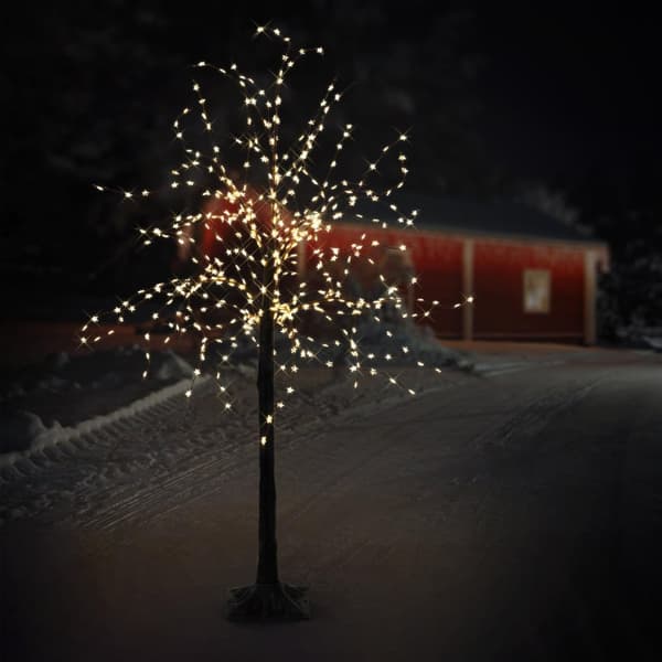 LED-träd 150cm med 600 varmvita LED-lampor Konstgjord julgran med ljusslingor