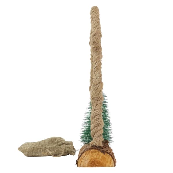 Dekorativt LED-juletræ lavet af jute-reb Stående figur 30 cm varm hvid med timerfunktion