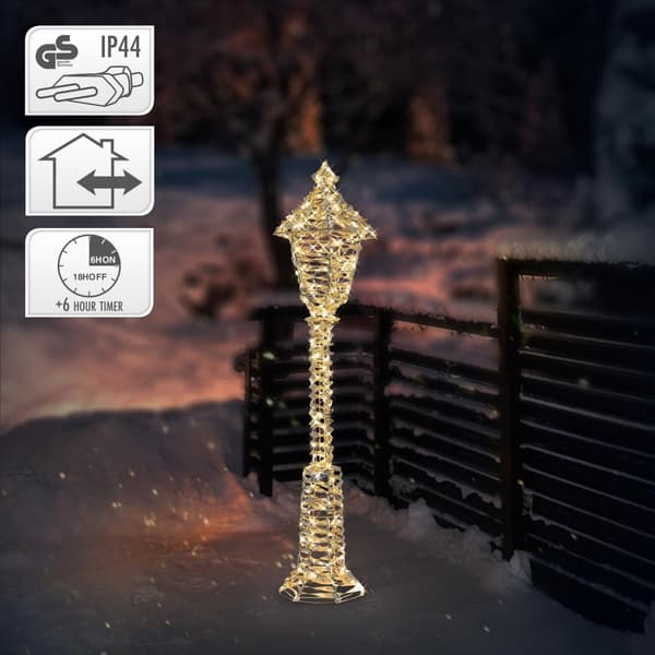 90 cm hög jullykta med 300 varmvita LED-lampor och timerfunktion för inomhus- och utomhusbruk
