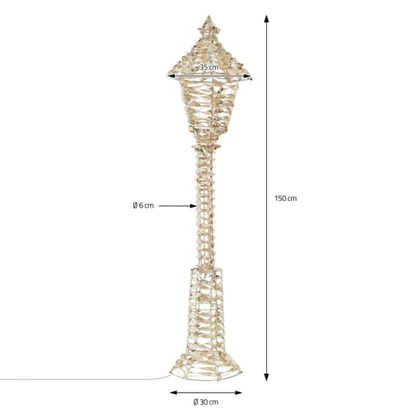 150 cm hög jullykta med 720 varmvita LED-lampor och timerfunktion för inomhus- och utomhusbruk