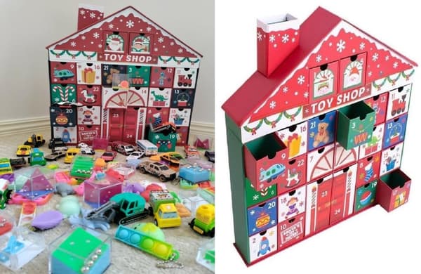 Återanvändbar Adventskalendrar Fylld m Bilar MindGame Squishy Pop-it mm