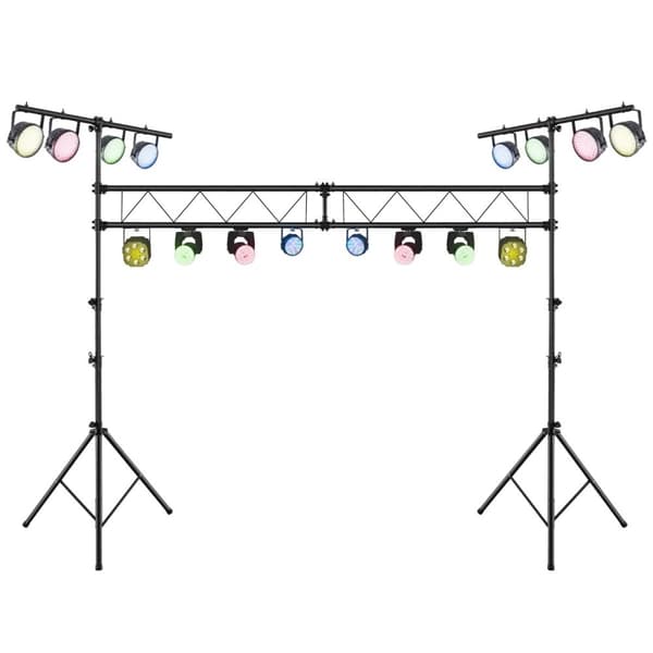 Lysstativ, 426x126x180-350 cm, Sort