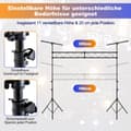 Miniatyrbillede 8 af 8: Lysstativ, 426x126x180-350 cm, Sort