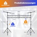 Miniatyrbillede 2 af 8: Lysstativ, 426x126x180-350 cm, Sort