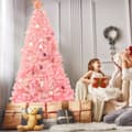 Miniatyrbillede 2 af 8: Kunstig juletræ, 7,5x4,3 ft, Lyserød