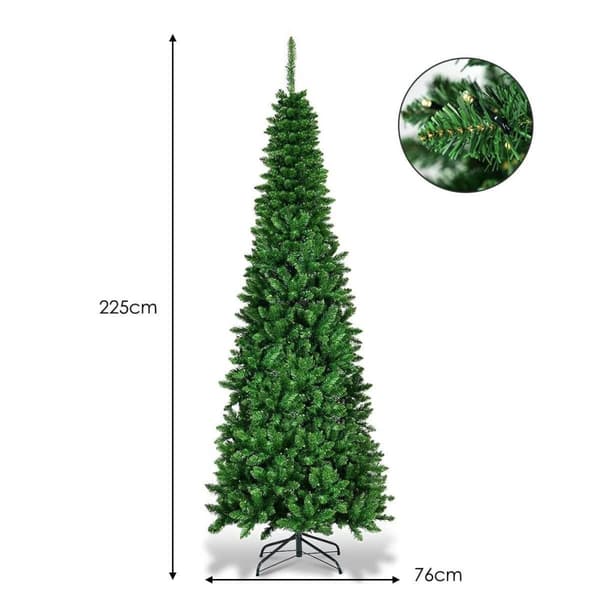 Kunstig juletræ, 225 cm, Grøn