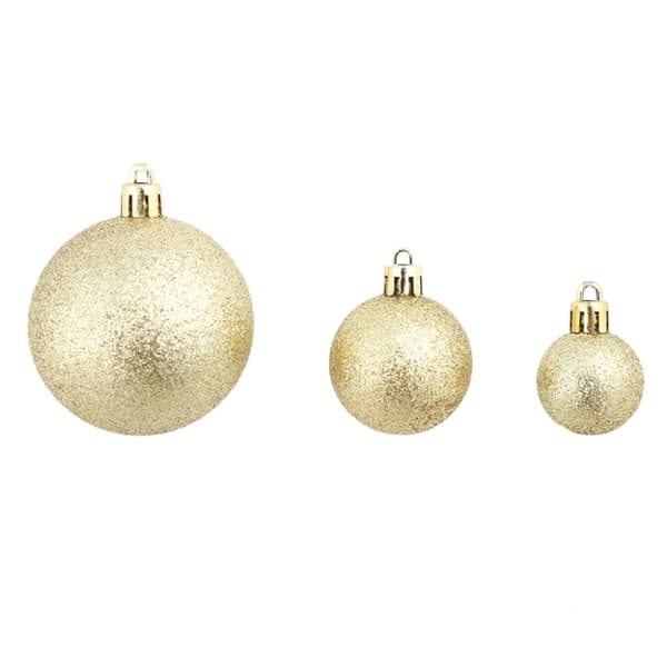 vidaXL Julgranskulor 100 delar set 3/4/6 cm guld