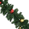 Miniatyrbillede 5 af 7: vidaXL juleguirlander 4 stk. med kugler 270 cm PVC grøn