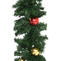 Miniatyrbillede 6 af 7: vidaXL juleguirlander 4 stk. med kugler 270 cm PVC grøn