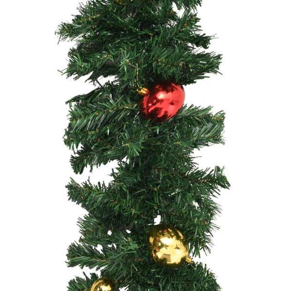 vidaXL juleguirlander 4 stk. med kugler 270 cm PVC grøn