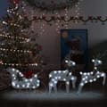 Miniatyrbilde 1 av 7: vidaXL Reinsdyr og slede julepynt 60 lysdioder utendørs sølv