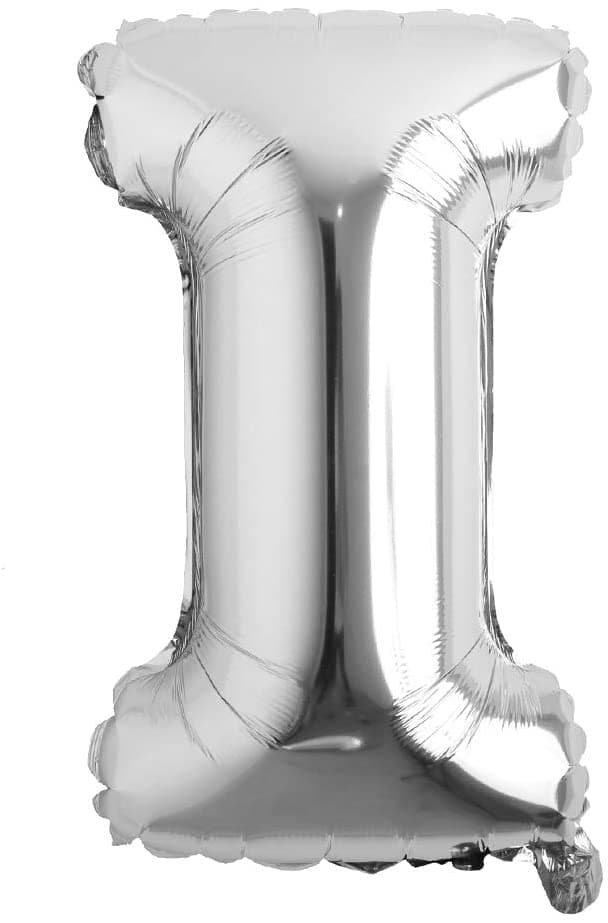 Bokstavsballong 53 cm, bokstav I - silver
