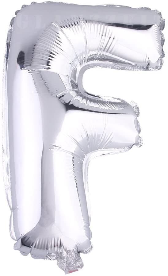 Bokstavsballong 53 cm, bokstav F - silver