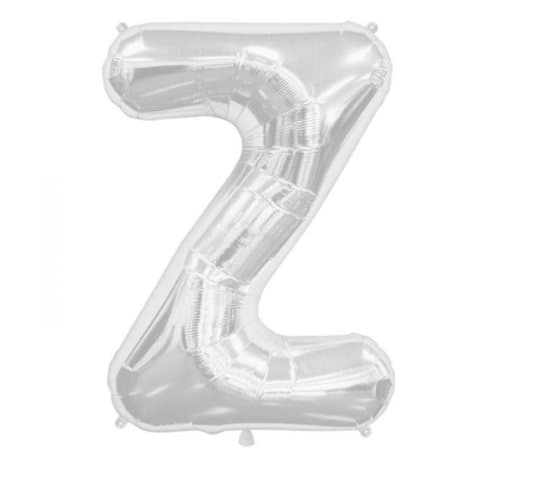 Bokstavsballong 53 cm, bokstav Z - silver