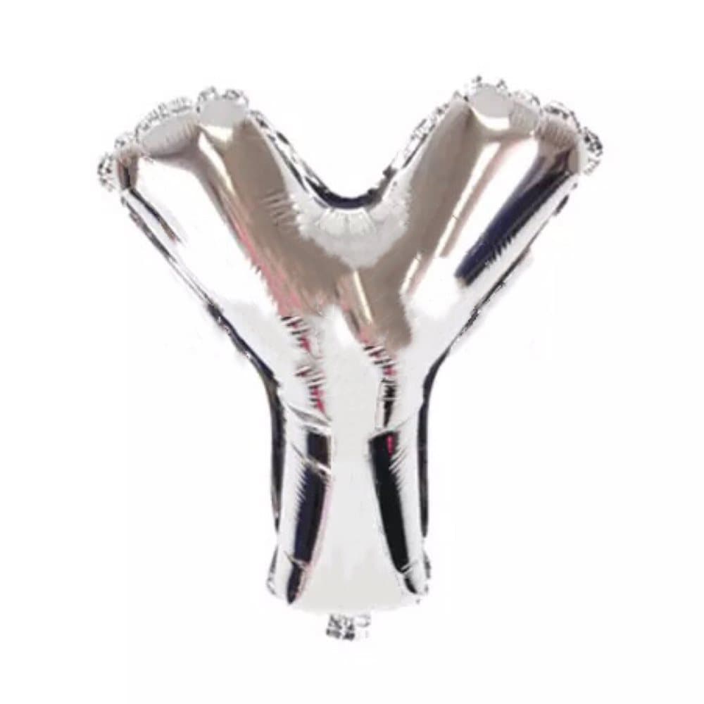 Bokstavsballong 53 cm, bokstav Y - silver