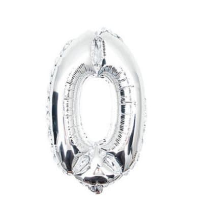 Sifferballong 53 cm, siffra 0 - silver