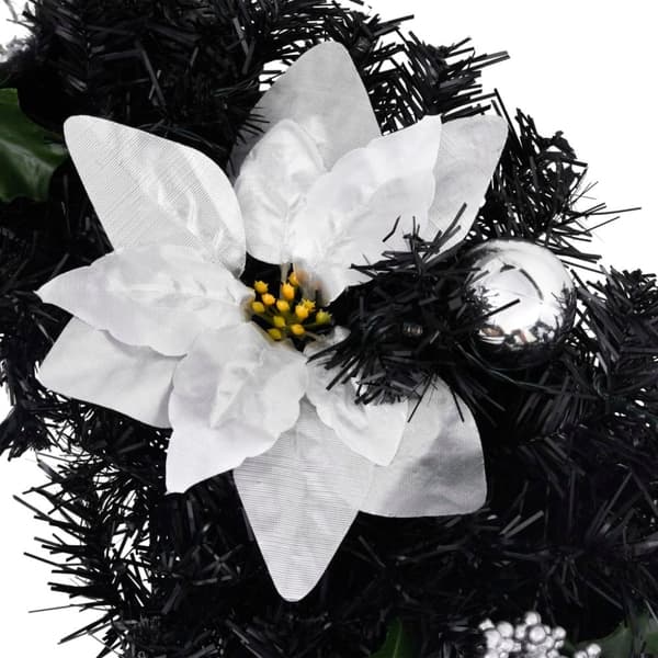 vidaXL Julbåge med LED svart 90 cm PVC