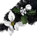 Miniatyrbillede 4 af 6: vidaXL julekrans buefacon med LED-lys 90 cm PVC sort