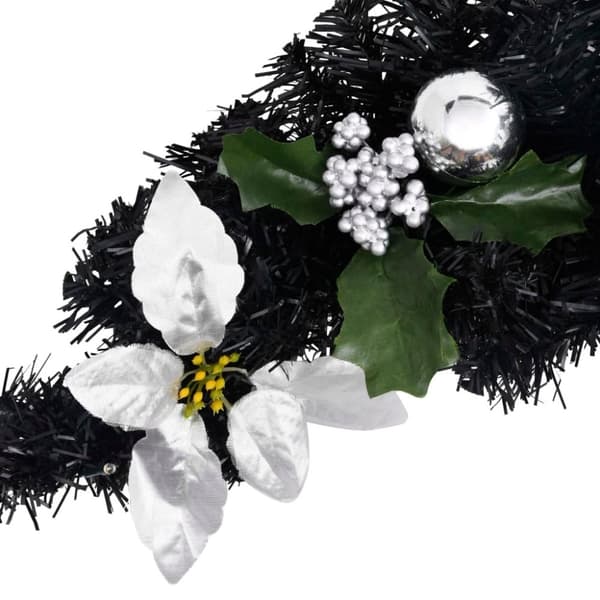 vidaXL julekrans buefacon med LED-lys 90 cm PVC sort