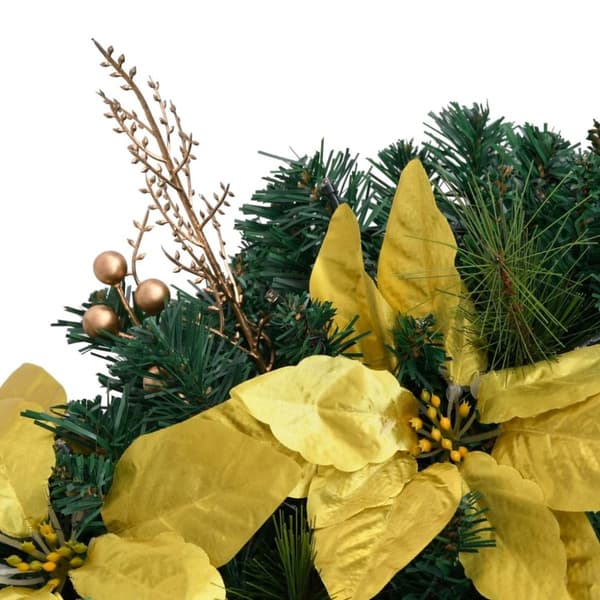 vidaXL julekrans med LED-lys 60 cm PVC grøn