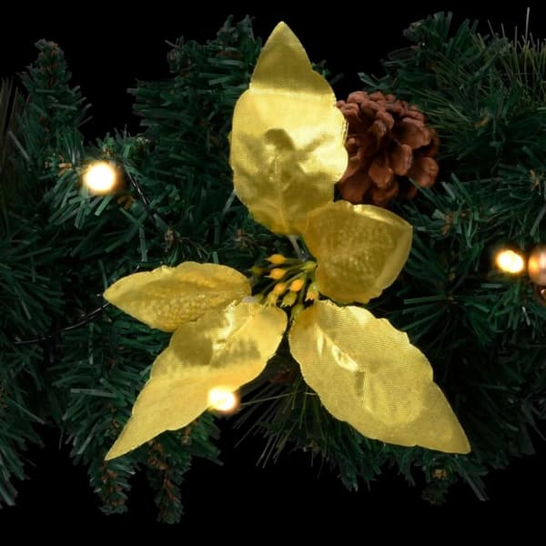 vidaXL julekrans med LED-lys 60 cm PVC grøn