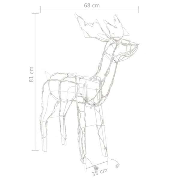 vidaXL juledekoration i 3 dele rensdyr 229 LED'er
