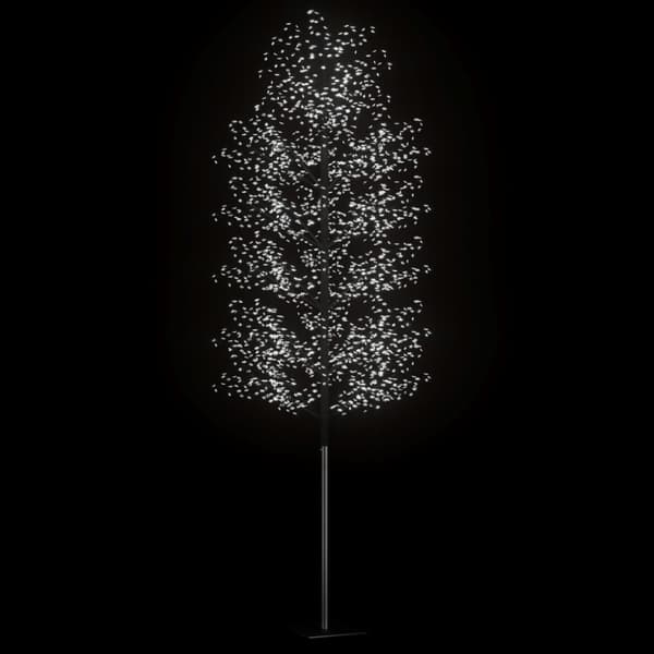 vidaXL Joulukuusi 2 000 kylmän valkoista LED-valoa kirsikankukka 500cm