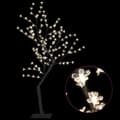 Miniatyrbild 4 av 9: vidaXL Plastgran 128 LEDs körsbärsblommor varmvitt ljus 120 cm