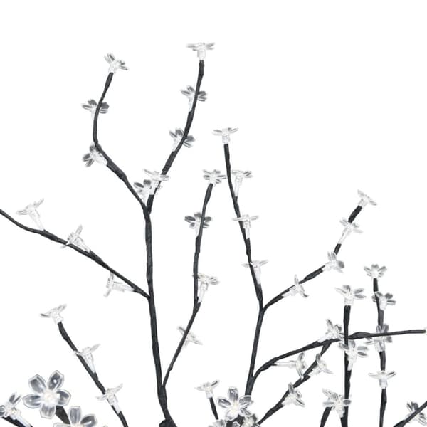 vidaXL Plastgran 128 LEDs körsbärsblommor varmvitt ljus 120 cm