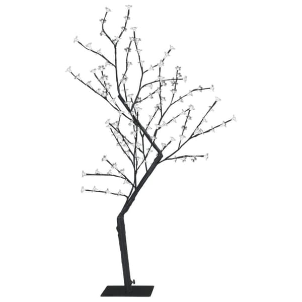 vidaXL Plastgran 128 LEDs körsbärsblommor varmvitt ljus 120 cm