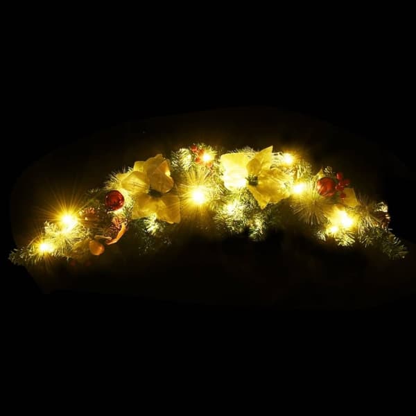 vidaXL julebue med LED-lys grøn 90 cm PVC