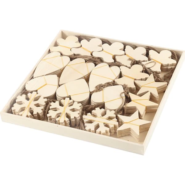 Julhängen - Plywood - stl. 9-11 cm - 90 st