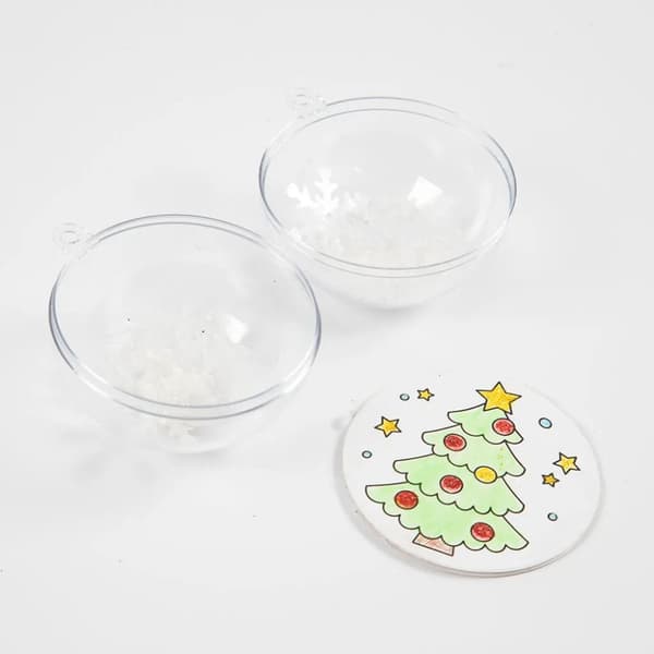 Tvådelade Julgranskulor - dia. 5+6+8 cm - 60 st