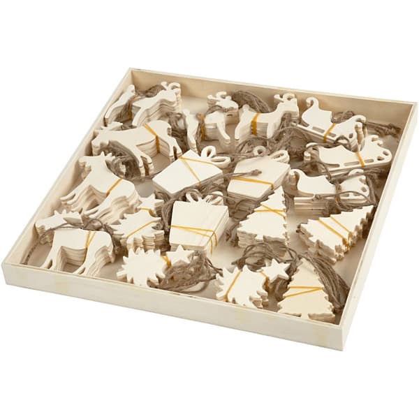 Julhängen - stl. 7-9 cm - Tjocklek 4 mm - Plywood - 90 st