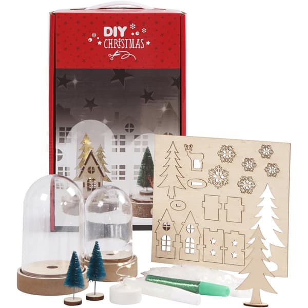 DIY snöglob med ledbelysning - H: 10 + 12,5 cm - 2 st