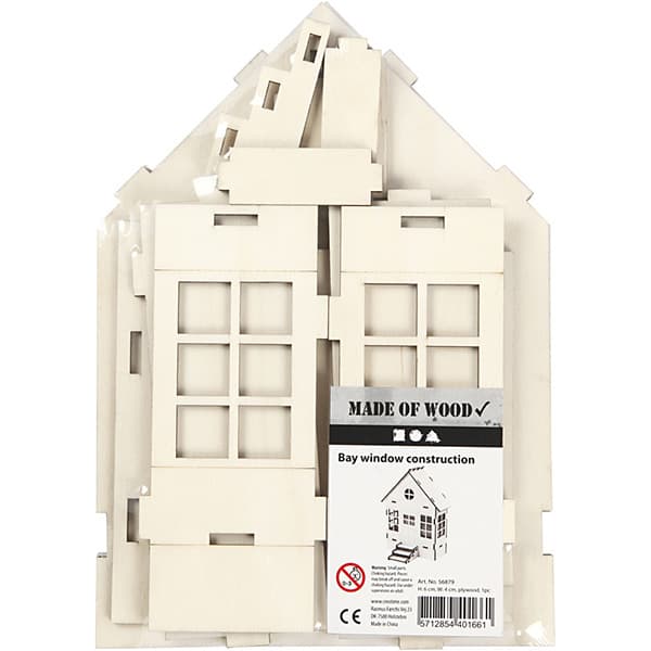 3D Pussel - Plywood Hus - Höjd: 24 cm