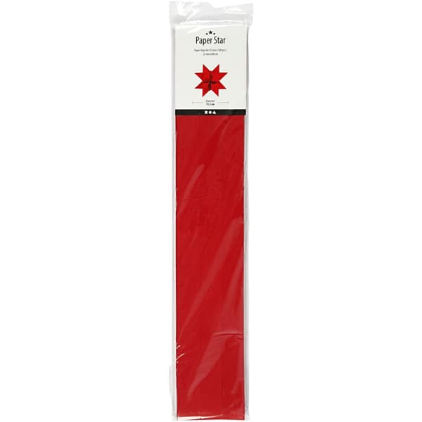 Stjärnstrimlor - B: 25 mm - Röd - 100 st - L: 73 cm