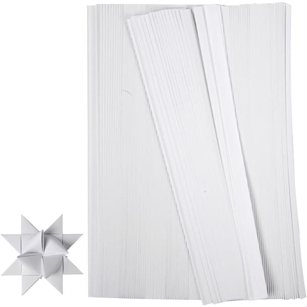 Stjärnstrimlor - B: 10 mm - Vit - 500 st - L: 45 cm