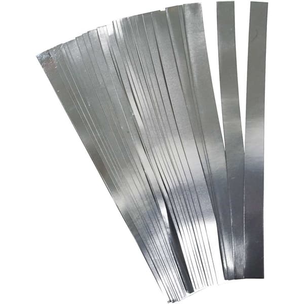 Stjärnstrimlor - B: 15 mm - Silver - 100 st - L: 45 cm