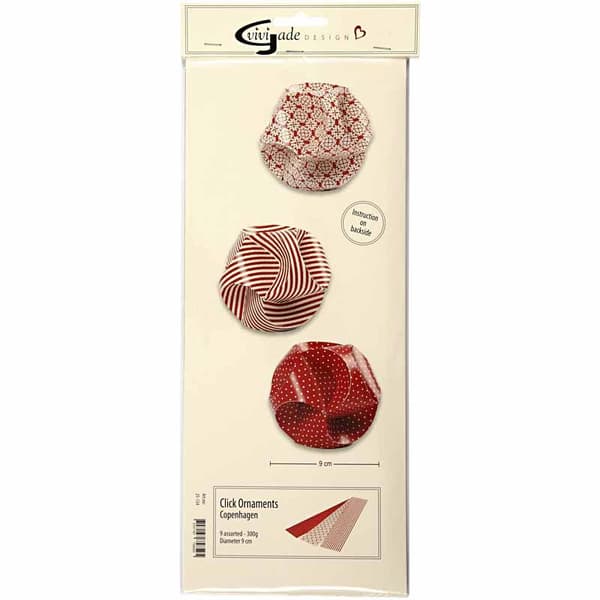 Klickornament - stl. 5,5x28,4 cm - dia. 9 cm - Copenhagen - 9 set