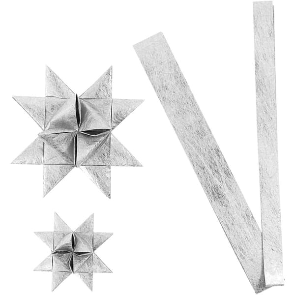 Stjärnstrimlor - B: 15+25 mm - Silver Silke - 32 st
