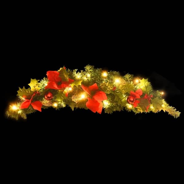 vidaXL julebue med LED-lys grøn 90 cm PVC