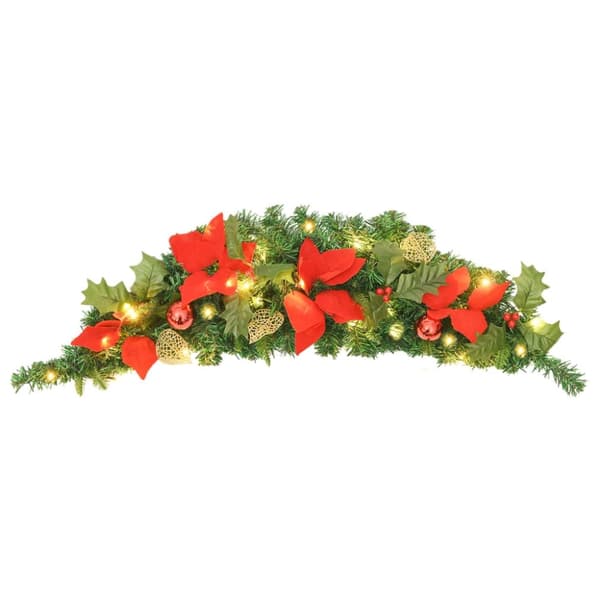 vidaXL julebue med LED-lys grøn 90 cm PVC