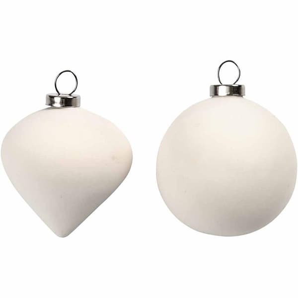 Vita Terakottakulor - Droppe och Julkula - 5 cm - 12 st